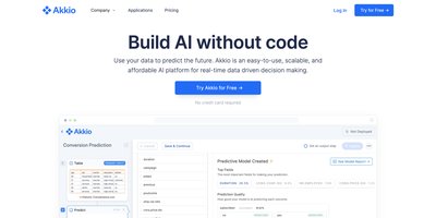 Akkio - создавайте и внедряйте ии с вашими бизнес-данными