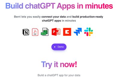 Berri.ai - инструмент для создания приложений chatgpt с собственными данными
