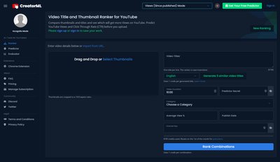 CreatorML - прогнозируйте просмотры youtube и рейтинг кликов с помощью ии