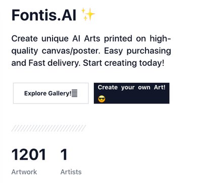 Fontis.ai - платформа для создания и покупки искусственных изображений.