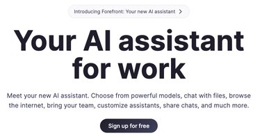 Forefront AI - помощник ии с моделями, настраиваемыми чат-ботами и простым обменом файлами
