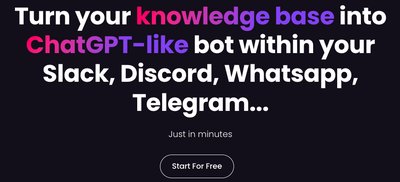 IngestAI.io - инструмент для создания ботов, подобных chatgpt, в популярных приложениях с использованием существующей базы знаний.