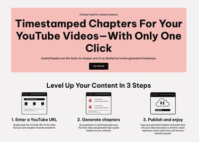 Instant Chapters - инструмент для создания глав и организации видео на youtube.