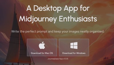 Journeybase - бесплатное настольное приложение для организации и улучшения изображений midjourney.