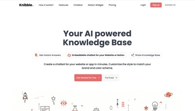 Knibble.ai - инструмент для создания чат-ботов и баз знаний для ответов из pdf-файлов и веб-страниц.