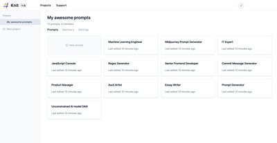 Knit - бесплатная платформа для совместного создания, хранения, редактирования и запуска подсказок.