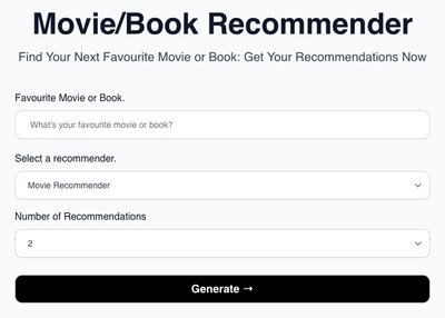 Movie & Book Recommender - инструмент для рекомендаций фильмов и книг