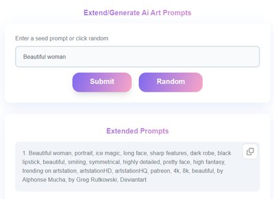 PromptExtend - генератор художественных подсказок ai