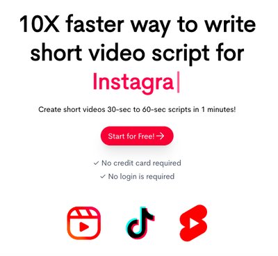 Scrip AI - инструмент для создания коротких видеосценариев для instagram.