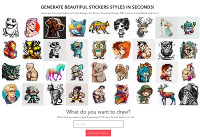 Sticker Prompt Generator - инструмент для создания стилей стикеров