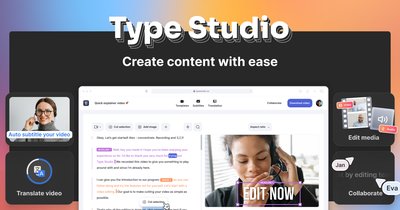 Type Studio - универсальный инструмент редактирования с транскрипцией, редактированием видео и перепрофилированием