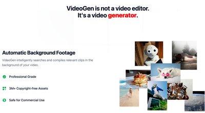 VideoGen - инструмент для создания видео с реалистичными голосами и визуальными эффектами.