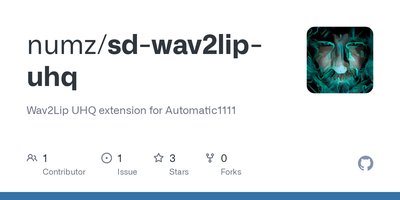 Wav2Lip for Automatic1111 - расширение для automatic1111 для создания видео с синхронизацией губ.
