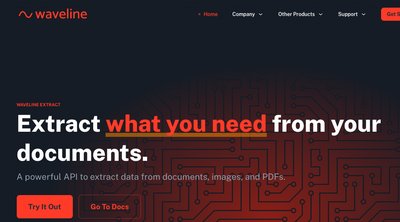 Waveline Extract - инструмент предоставляет api для извлечения данных из документов, изображений и pdf-файлов.