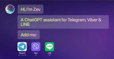 Zev - чабот для приложений line, telegram и viber